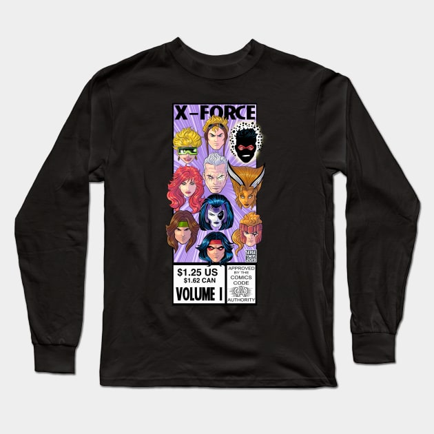 X-Force Comic Corner Box Long Sleeve T-Shirt by sergetowers80